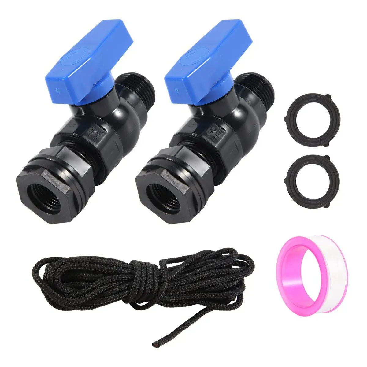 Rain Barrel Spigot Kit 2Pack 3/4inch GHT Garden Hose Shut Off Valve with Bulkhead Fitting Garden Hose Thread Ball Valve
