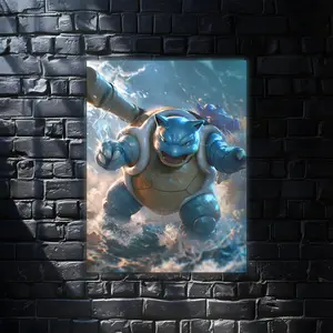 Blastoise Pokemon Anime Wall Art Poster, Modern Wall Art, Anime Gifts, Wall Decor