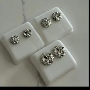 Silver Nugget Earrings