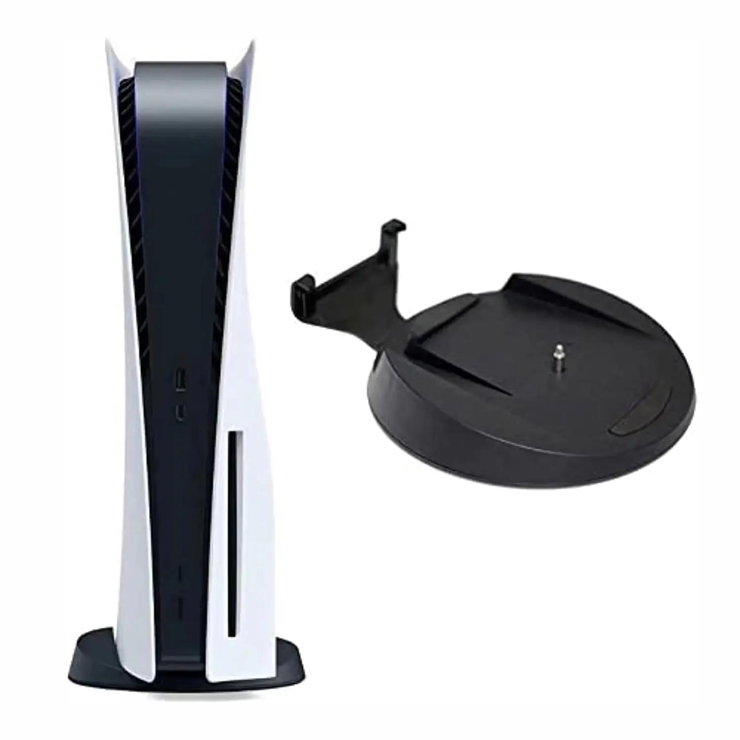 Universal PS5 Vertical Stand with Fixed Screws, Replacement Base for PS5 Digital & Disc Edition, Anti-Slip Anti-Tilt Holder, Stable Support Prevent Falling, Protect Game Console & Extend Service Life, Perfect Accessory & Gift for Gamers！father's day gift.