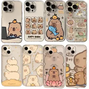 Cute Capybara Pattern Case for Samusng Galaxy S25 S24 S23 S22 S21 Ultra Plus S24FE S25Plus A55 A54 A35 A24 A34 A52 A53 5G Cover