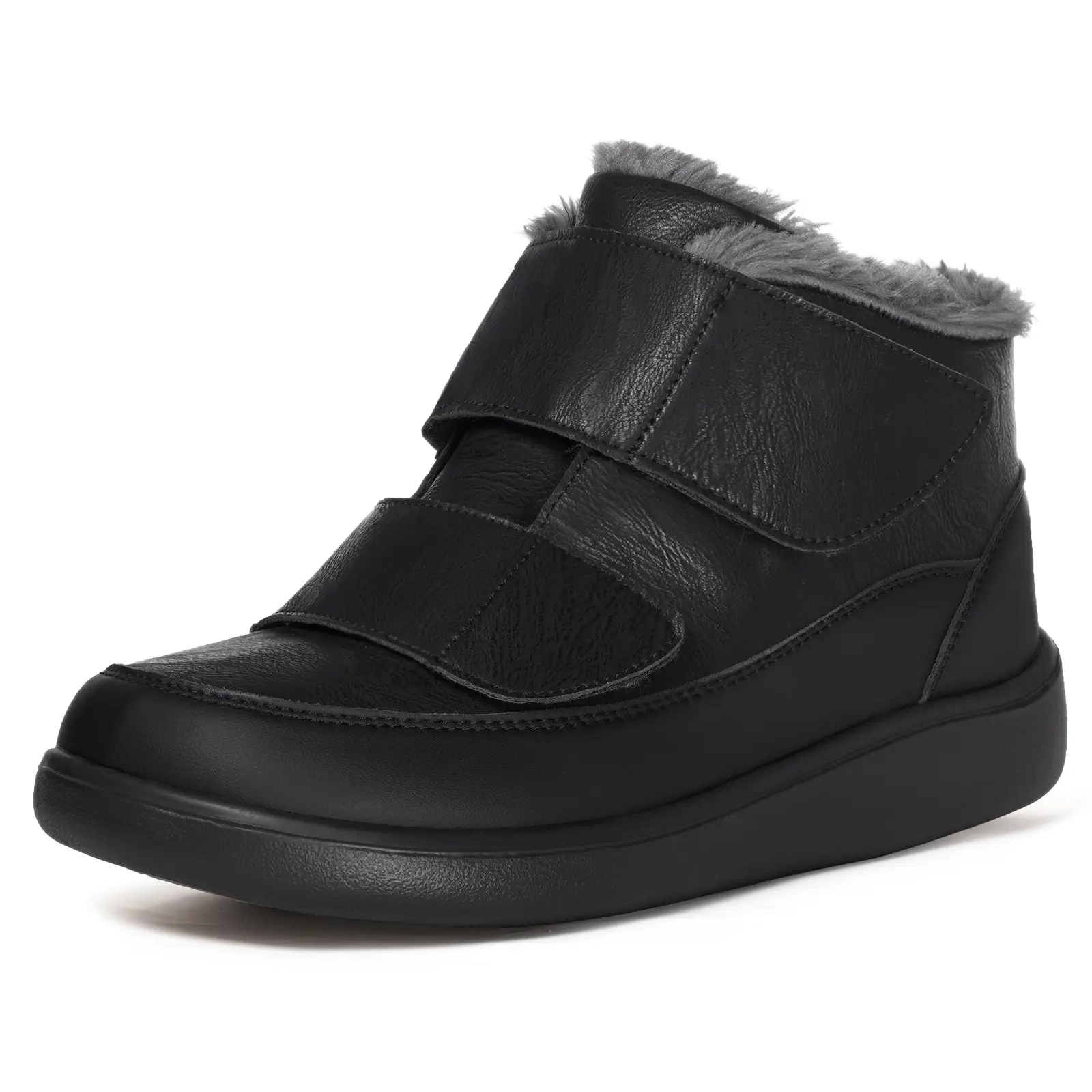 Diabetic Boots for Men Wide Width Snow Boots | Adjustable Straps,Warm Fur Lining,Water Resistant,Anti-slip,Shoes for Swollen Feet