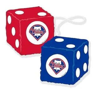 Fremont Die Consumer Products F68022 Fuzzy Dice - Philadelphia Phillies