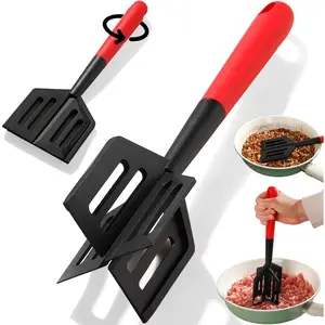 2-in-1 Meat Chopper and Spatula, Stir, Turner and Mix Mashing, Meat Chopper for Ground Beef, Hamburger Meat, Ground Turkey – Heat Resistant,BPA Free, Safe for Non-Stick Cookware. Kitchen Utensils