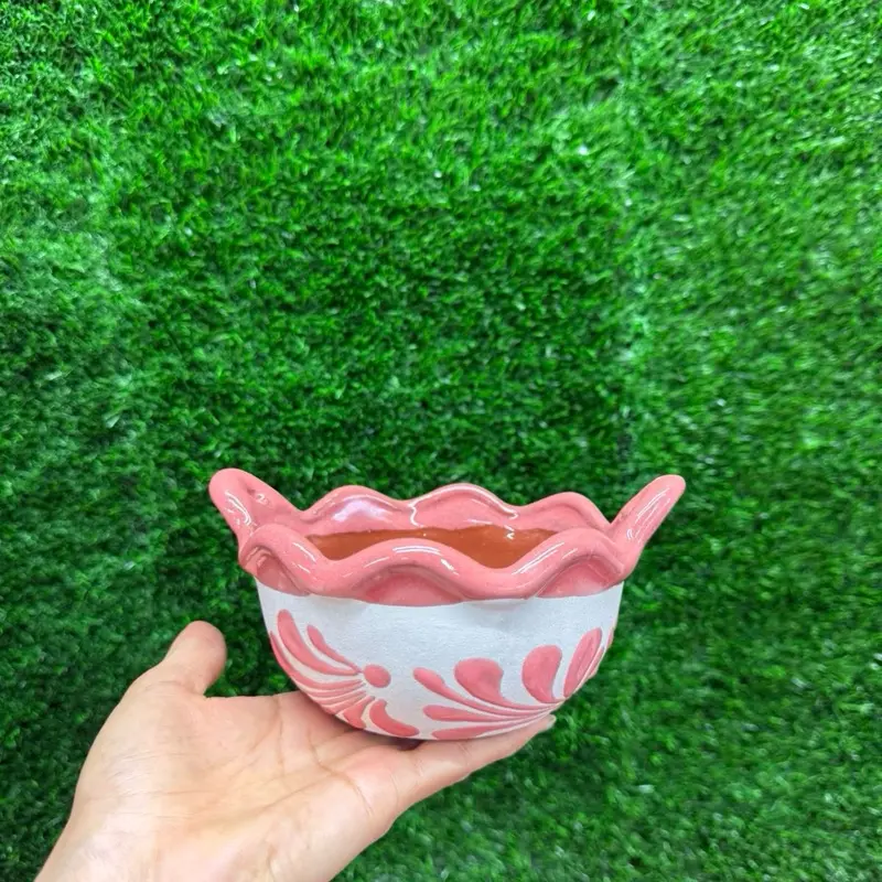 Relieve Cazuelita Salsera Chica Multiuso color Blanco Rosa only Sets.