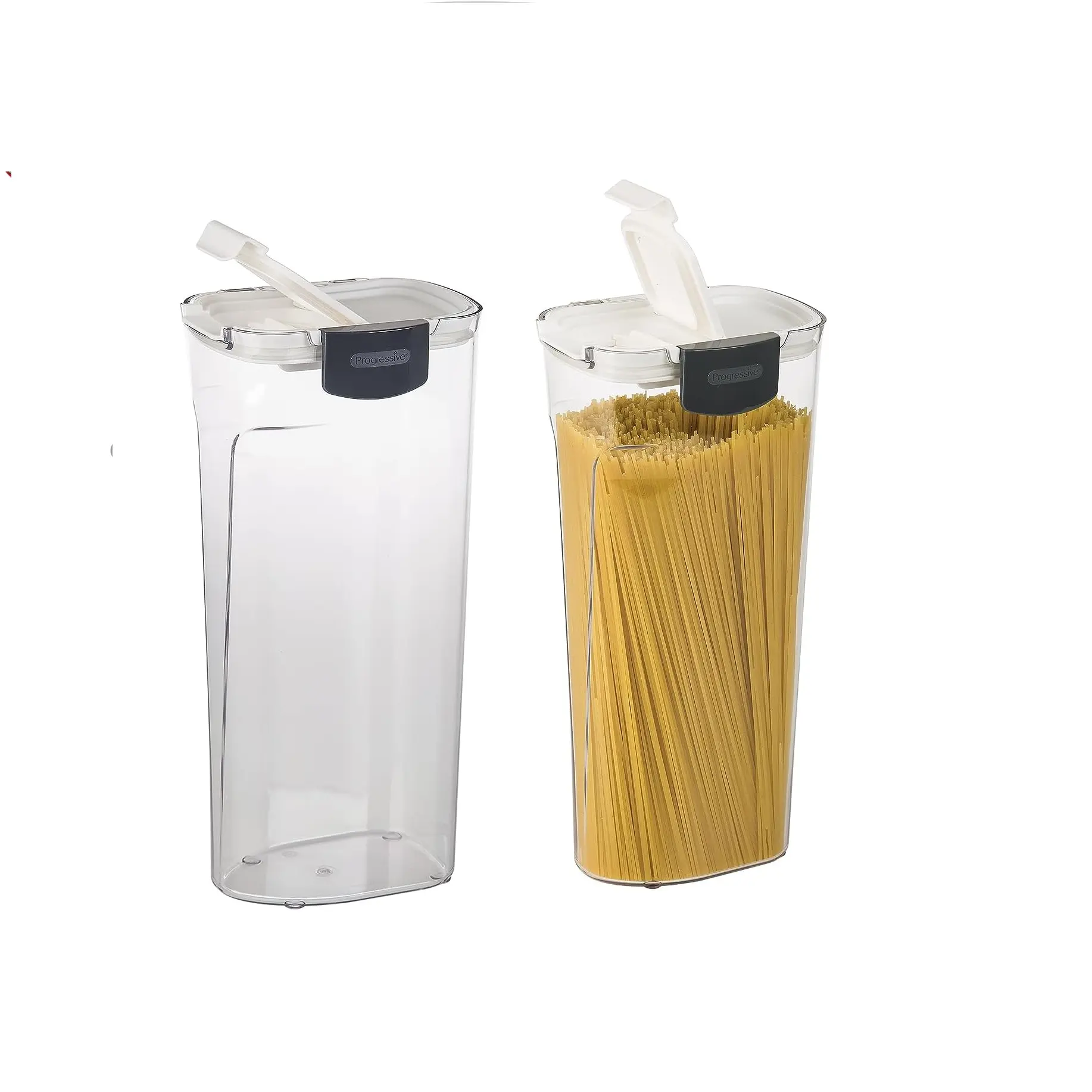 Progressive International Prepworks ProKeeper 2- Piece Kitchen Clear Food Baker's Kitchen Storage Organization Canister Set (Pasta 1.4-Quart)