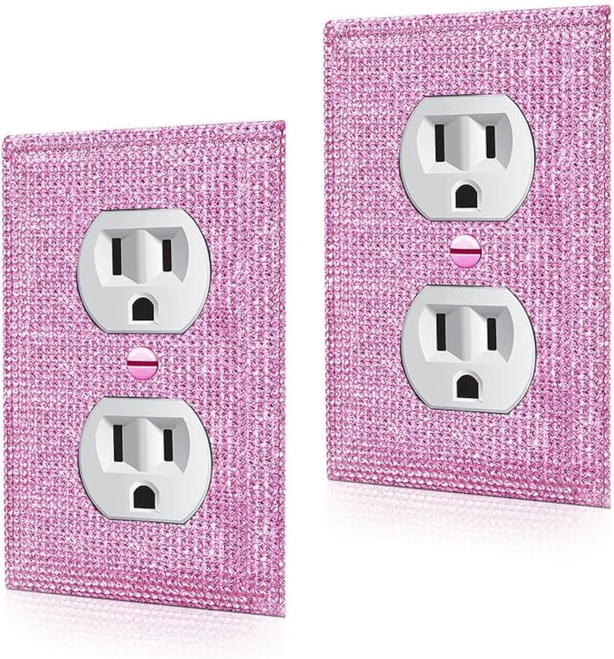 2 count Shiny  Rhinestones  Plates And Outlet Covers Wall Plates Light  Cover Decorative Outlet Covers