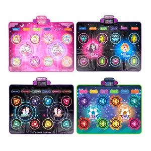 Interactive Dance Mat Fun Game, Dance Mat for Kids, Double Electronic Dance Mats, Dance Pad with LED Light & Music, Music Dance Toy with Several Game Modes, Challenge Game for Single & Double Players, Best Birthday Gifts for Girls & Boys