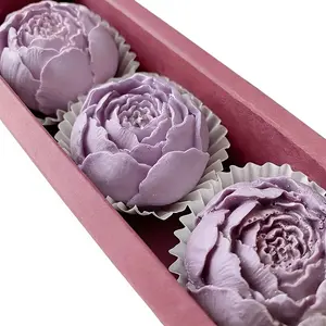 3-Piece Peony Bud Silicone Molds, Durable Easy-Clean Design, Perfect for Candle Making, Wax Melts & Resin Crafts, Ideal Valentine Gift