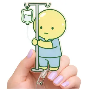 Kawaii IV Nurse Badge Reel | Retractable Pastel Medical ID Holder