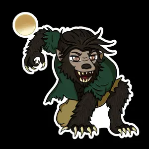 Lycanthropic Moonlit Gentleman Decorative Waterproof Sticker