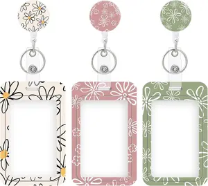 3 Set Heavy Duty Badge Holder with Retractable Reel,ID Badge Holder Key Card Work Badge Clip for Nurse Teacher Student Office Women Men