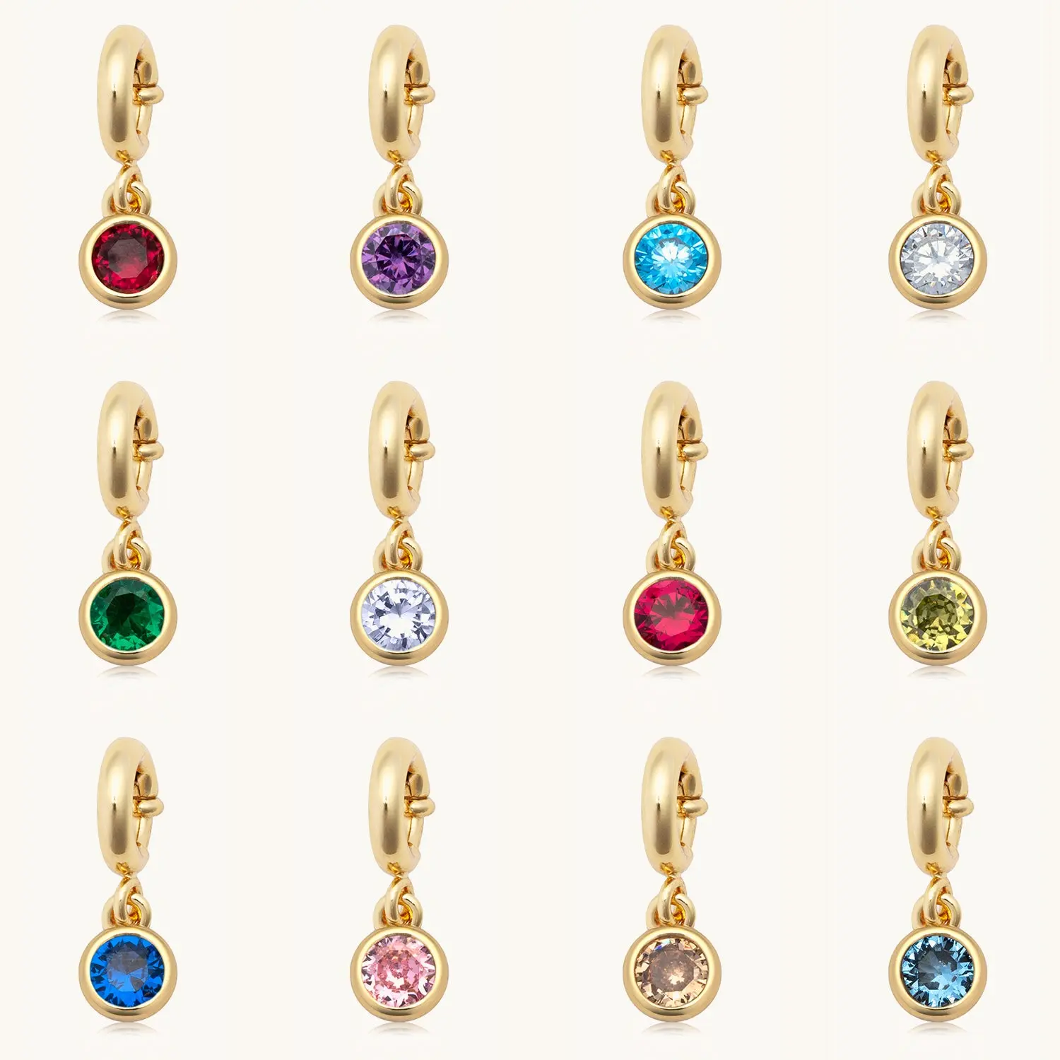 Little Words Project, Birthstone Charm, 14K Gold-Plated with Cubic Zirconia – Choose Your Size Little Words Project, Birthstone Charm, 14K Gold-Plated with Cubic Zirconia – Choose Your Size