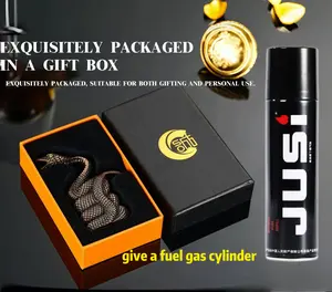 Snake Windproof Refillable Lighter  | Gift Box  | Free Gas Cylinder | Cool Portable Design