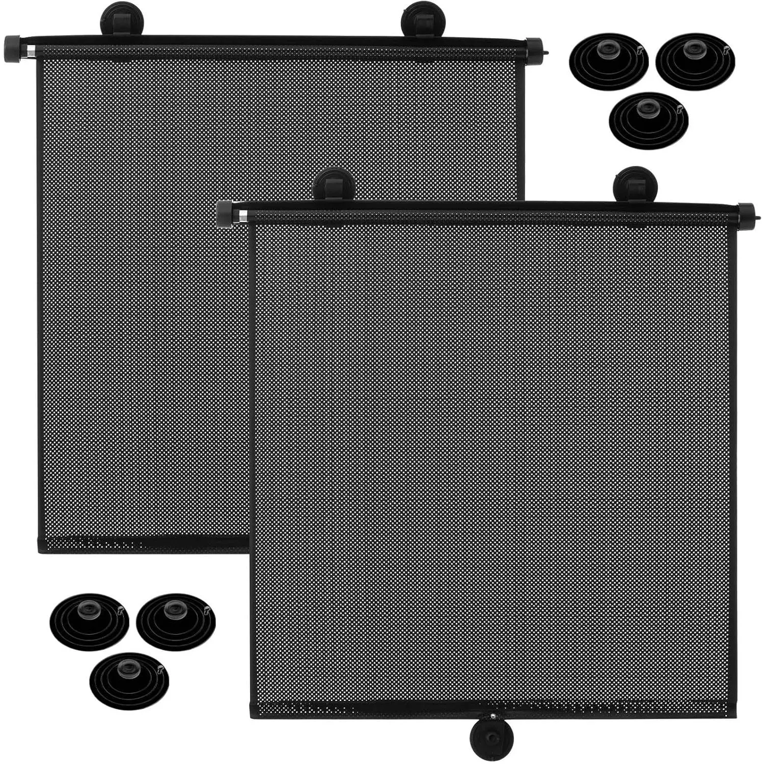 Blosssound 2 Pack Car Side Window Sun Shades Extra Wide Retractable Window Shades for Car Blocks Heat Roller Sunshade Visor for UV Rays Glare Protection Accessories(Black,22 * 24 Inch)