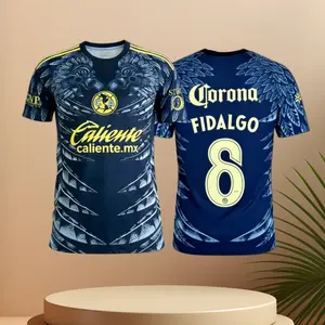 8# Fidalgo 25 26 MEX LIGA MX Club America Away Blue Short Sleeve Soccer Jersey Fans Version Breathable