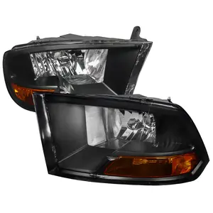 2009-2018 Dodge RAM 1500 / 2019-2021 RAM Classic / 2010-2018 RAM 2500 3500 Factory Dual Style Headlights (Matte Black Housing/Clear Lens)