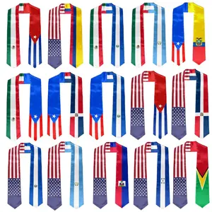 National Flag Graduation Stole Sash – Unisex Graduation Stole, Cultural Pride Graduation Gift for High School College Ceremony