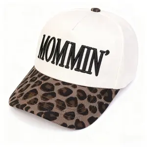 MOMMIN’ Leopard Print Baseball Cap – Cute Mom Hat for Women, Adjustable Mesh Trucker Hat, Trendy Mom Life Accessories, Casual Streetwear Outdoor Cap, Christmas Gift for Mom, Mama, Wife & Mom Friends, New Year Holiday Present,Delivered before Christmas.