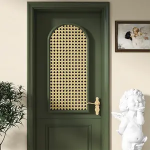 Rattan Woven Self-Adhesive Wallpaper, 2D Textured PVC, Thickened Removable Sticker, Moisture-Proof, for Bedroom, Living Room, Restaurant, Study, Tea Room