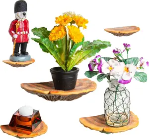 Wiosi 5-Piece Turkey Gill Mushroom Floating Shelves for Decorating Wall | Shelves for Room Wall | Perfect Floating Shelves for Room Decor | Leopard Gecko Tank Accessories