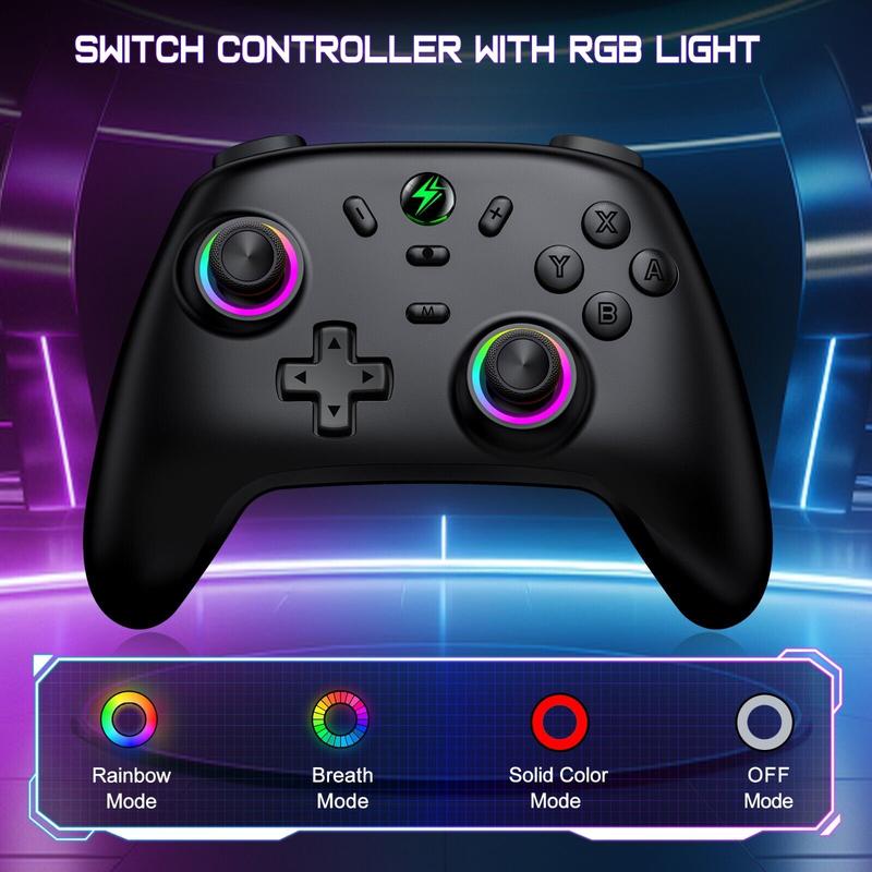 Wireless Switch Pro Controller with Charger Dock Station for Nintendo Switch Controller/Lite/OLED, Hall Effect PC Game Joysticks/iOS/Android Remote Accessories Interactive Gaming Figures-Black Wireless Switch Pro Controller with Charger Dock Station for Nintendo Switch Controller/Lite/OLED, Hall Effect PC Game Joysticks/iOS/Android Remote Accessories Interactive Gaming Figures-Black