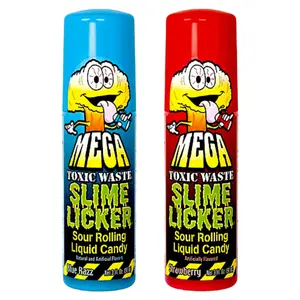 Toxic Waste Mega Slime Licker 2.0 Strawberry Sour Rolling Liquid Candy 2 oz Bottle with Rollerball Applicator for Fun Interactive Eating Snack Bonbon USA Sweet Traditional