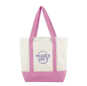 Trader Joe's Fashionable Summer Tote Bag Fixed Shoulder Strap Canvas Material Ideal for Everyday Use