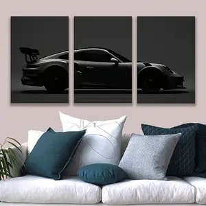 33 pieces of canvas posters, modern art, classic black sports car print, wall art canvas paintings, bedroom and living room wall decorations, kitchen and corridor wall decorations, modern ideal home wall decoration gifts