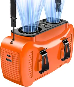 18000mAh Portable Waist Fan- Rechargeable Battery Personal Fan Clip on Wearable Belt With 5 Speeds,LED Digital Display and Flashlight Neck Fan Hands-Free 25H Cooling For Outdoor Travel Camping,ventilador recargable