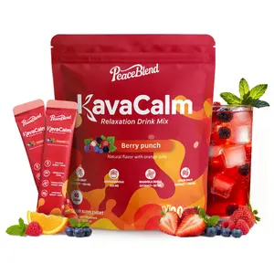 Supercalm Powdered Drink Mix, Cortisol Reducer and Sleep Aid with Kava Root, Ashwagandha, L-Theanine, Magnesium Glycinate, Lemon Balm, Rhodiola, Vitamin D3 & B6, Vegan, Non-GMO, 20 Packets