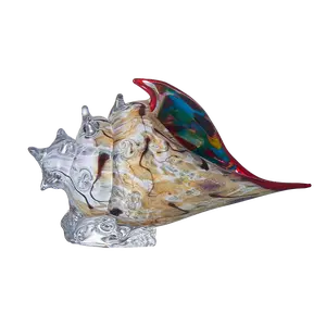 「Conch」Handmade-Glass Handcrafted glass sea shell decorative items | 360mm dreamy artistic decoration | Shimmering shell living room coffee table decoration | Creative gift Light Ornaments