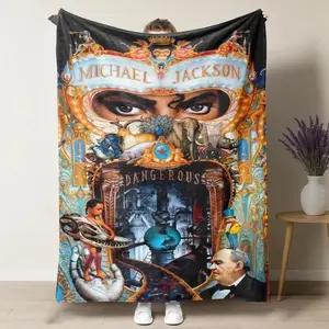 Soft Funny Throw Blanket Fasion Music Blanket, Jackson Flannel Blankets, Cozy Christmas Gift For Men & Women,Soft Warm Beddings Blankets For Sofas,Sofas Of Decoration Blankets