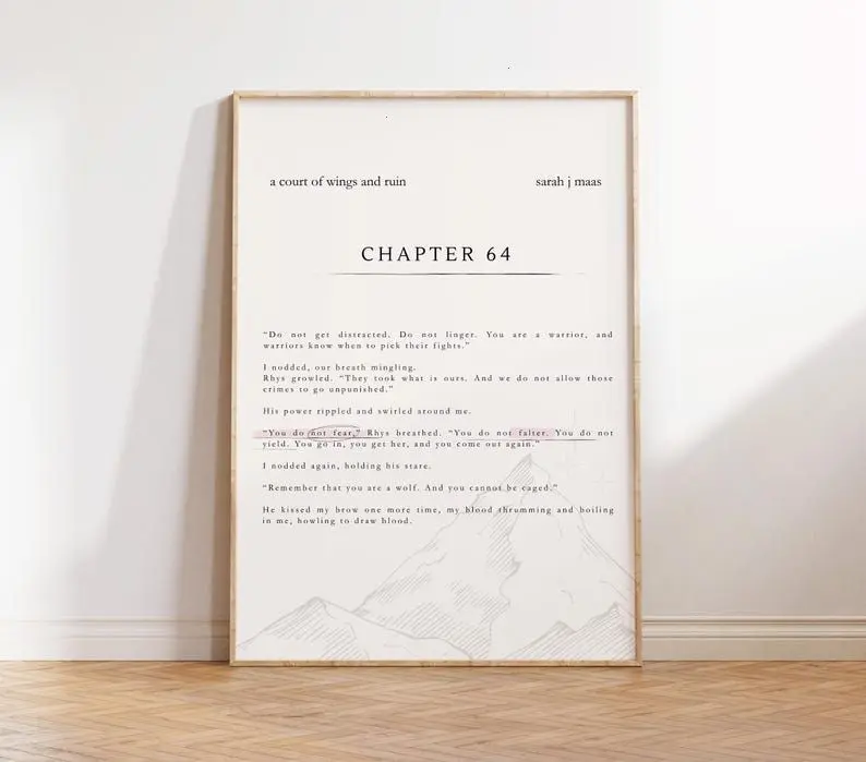 Acotar Quote Chapter Print Gift Booktok Inspiration Sarah J Maas Minimalist Aesthetic Wall Art
