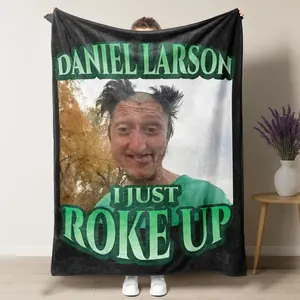 Daniel Larson Selfie Abstract Funny Throw Blanket Daniel Larson Funny Blanket Sofa Bed Blanket Father's Day, Thanksgiving, Children's Day, Holiday Gifts for Children and Family  Skin-friendly, soft, lightweight, and breathable.