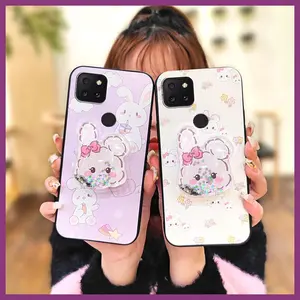 Silicone Skin feel silicone Phone Case For TCL T-Mobile Revvl 5G Durable glisten TPU Cute Waterproof Glitter Fashion Design Anti-knock quicksand Back Cover protective Simplicity