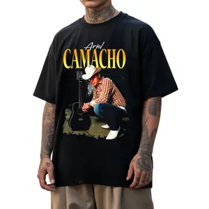 Chicano Ariel Camacho Tee Corridos Music Shirt Vintage Mexican Style T-Shirt Sad Vibes Streetwear Latino Graphic Shirt Crewneck Fabric Long Unisex Oversized Top