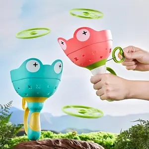 Hand-Pull Catapult Frog Flying Saucer 1 Pack 6 Flying Saucers Pull Line Flying Disc Bamboo Dragonfly Outdoor Toys Suitable for 3- Boys And Girls Toys