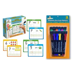 DRY ERASE KIT: Dry Erase My First Letter Flash Cards & Dry Erase Magnetic Markers 12 Pack