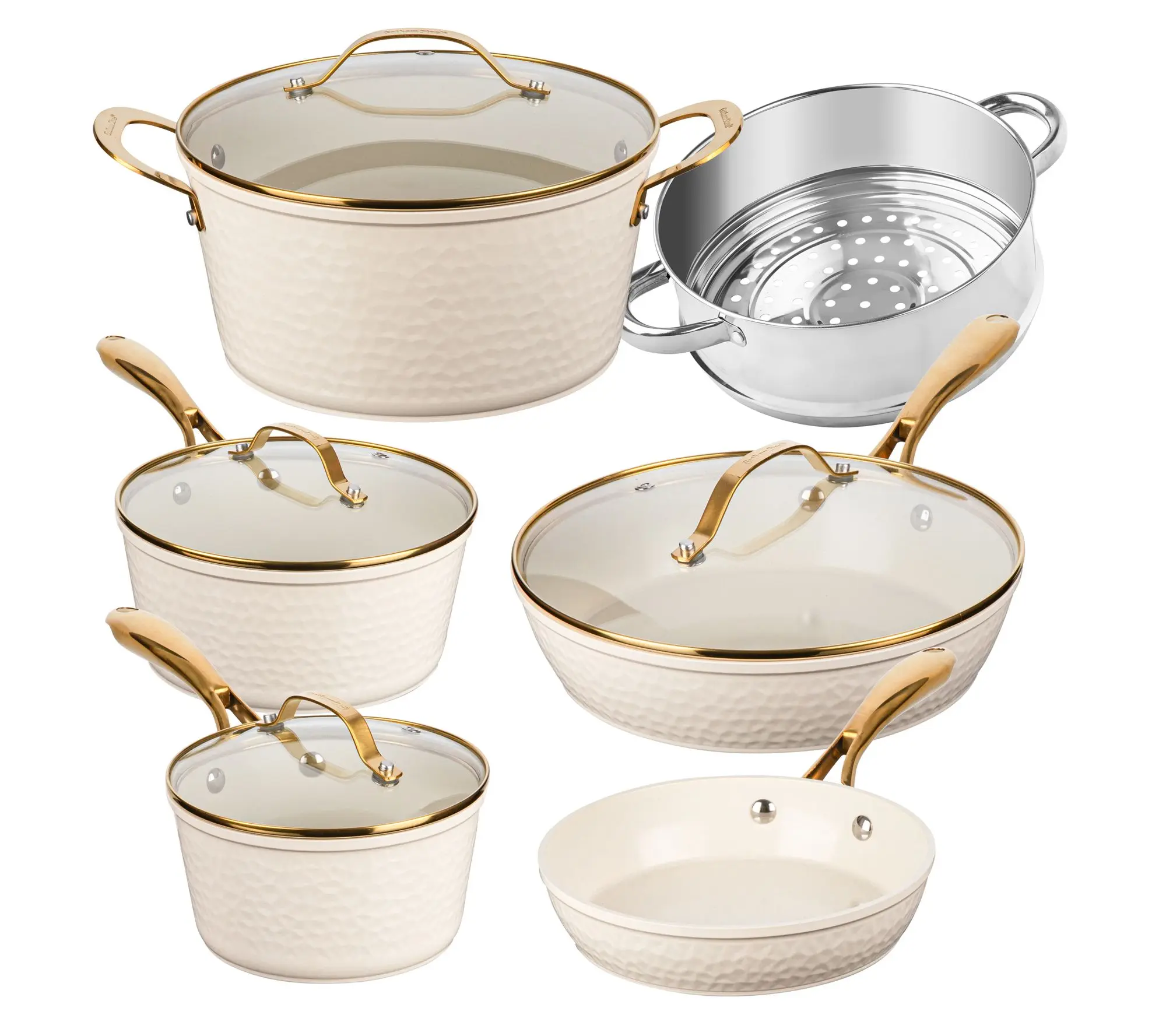 Gotham Steel 10-Piece Hammered Nonstick Ceramic Cookware Set Gotham Steel 10-Piece Hammered Nonstick Ceramic Cookware Set