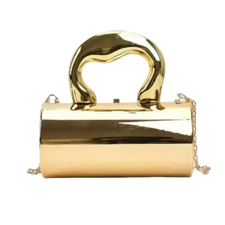 Solid Color Acrylic Box Bag, New Fashion Personalized Handle Handbag, Cylinder Shaped Chain Shoulder Bag Crossbody Bag, Phone & Coin Purse, Suitable For Work, Commute, Date, Shopping, Travel, Romantic Valentine's Gift For Couples