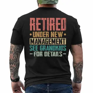 Men's Grandpa funny T-shirt retired grandpa Grandfather Papa Gift Tees, Short Sleeve Printed Graphic Shirt, Daily Casual Cotton Menswear
