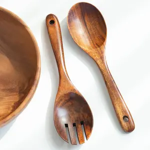 Wooden Kitchen Utensil Set, Kitchen Utensils Gadgets, Natural Wood Spoons and Scrapers, Non-Stick Cookware Tools, Heat Resistant Cooking Essentials