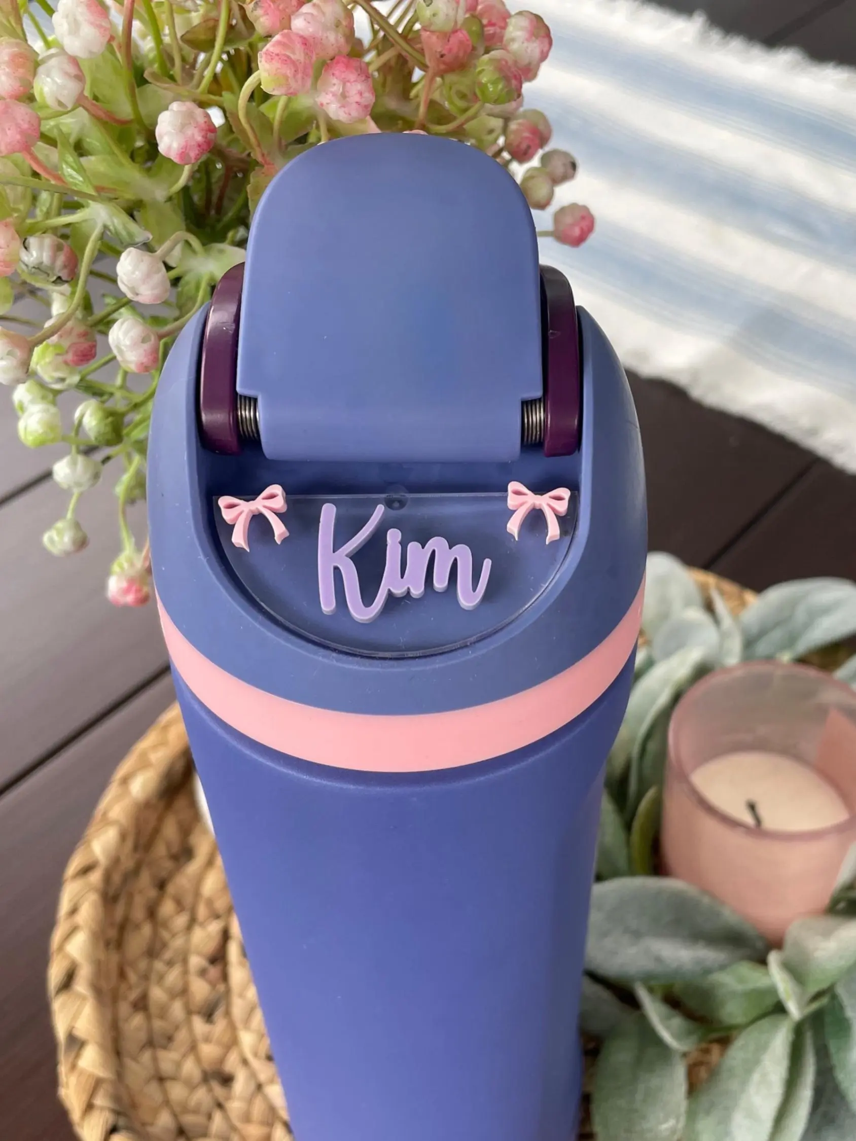 Personalized Bow Owala Nameplate Topper Accessory Personalized Bow Owala Nameplate Topper Accessory