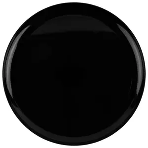 Black Round High End Plastic Plates (10 Pack) - Edge