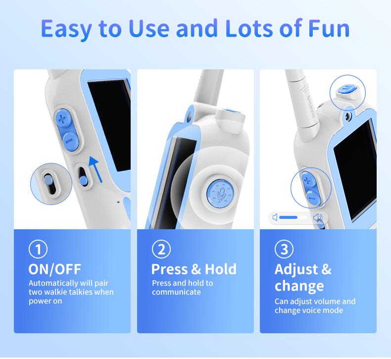 Long Range Kids Video Walkie Talkies 2 Pack – Rechargeable Intercom + Photo & Video Camera, Fun Communication Toy for Ages 3‑12