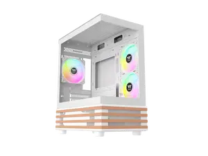 Thermaltake View 170 WS ARGB; Micro Chassis; Bottom Wood Trim; 3x120mm ARGB Lite Fans Included; 280mm Radiator Support; 340mm GPU Clearance; 180mm Max PSU Length; 160mm Air Cooler Max Height; mATX/mITX; Snow; CA-1Z4-00M6WN-WS
