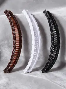 Set of 3 Vintage Banana Hair Clips, Strong Hold Styling Clips for Thick Hair & Curly Hair, Perfect for Updos & Curly Ponytails, Retro Stylish Hair Claw Accessories for Women with Long Hair