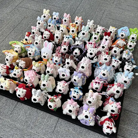 Handmade West Highland White Terrier Blind Box Soft Doll Keychain - Cute Keychain Accessory, Pink Key Chain Decorations, Over 100 Styles Keyrings for Keys