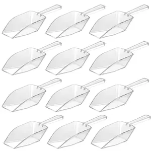 72-Mini Clear Acrylic Plastic Scoops for Candy - Ice Cream Bar, Jars, Containers, Coffee, Flour, Dessert Toppings, Buffets, Kitchen, Weddings, Parties & Concessions, Candy Buffet, 5.5" Candy Scoops